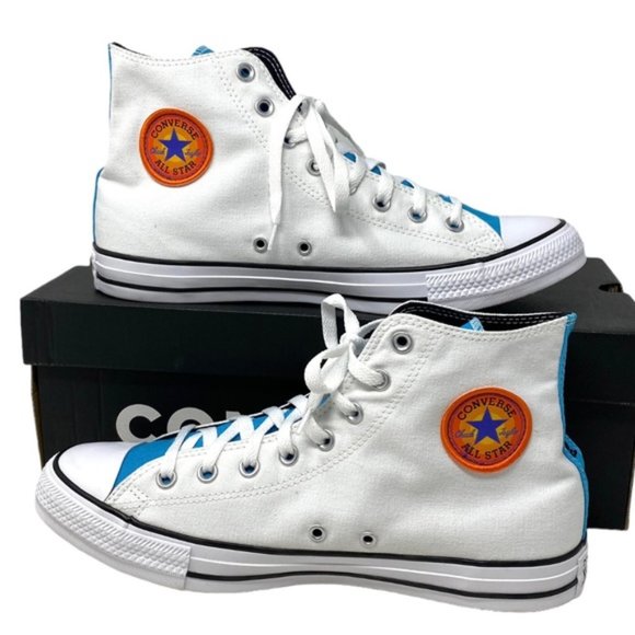 Converse Chuck Taylor High Top Canvas White Men Sneakers Custom 172514C-WHT/BLU - Picture 2 of 9